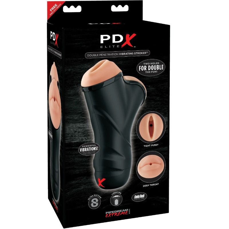 Masturbateur double entrées vibrant Stroker PDX Elite