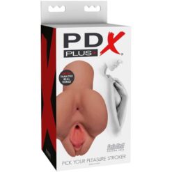Vaginette double couleur beige de la marque PDX Plus, jouet intime pour adulte