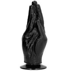 Main entière noire pour fisting en forme de gode