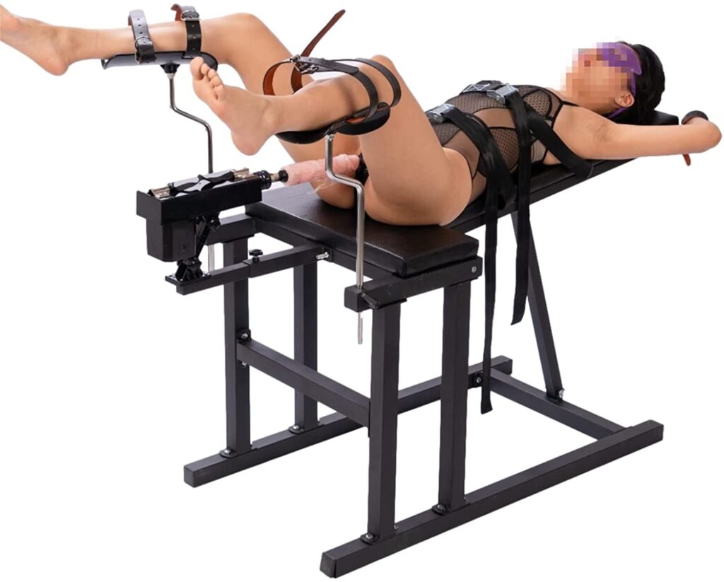 Machine de sexe BDSM avec banc de bondage pliable et équipement de contrainte ajustable